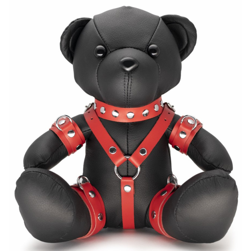 The Red Ours en cuir Bendy The Bdsm Teddy Bear Rouge